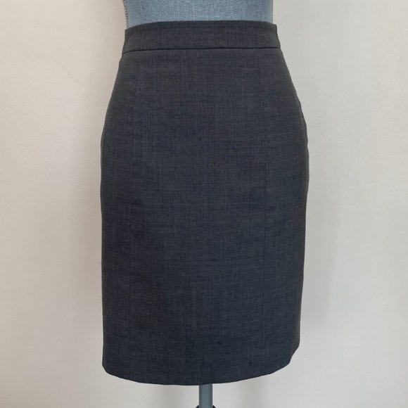Club Monaco Grey Wool Pencil Skirt Size 00 - Picture 1 of 6